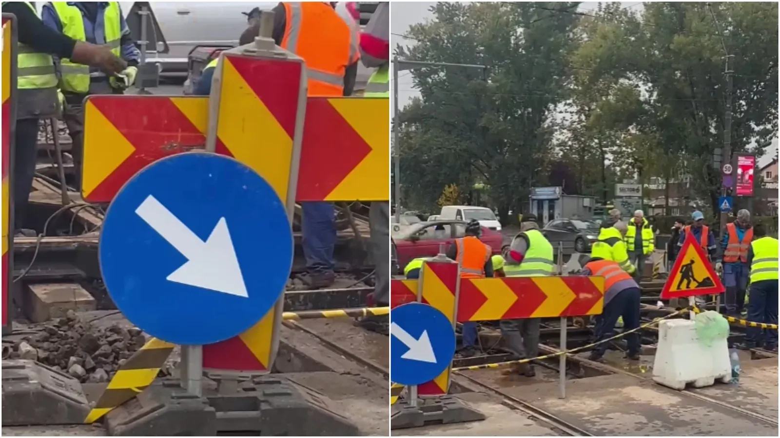 Lucrările de la intersecția Calea Rahovei cu Șoseaua Progresul se apropie de final: se montează încrucișarea liniei de tramvai