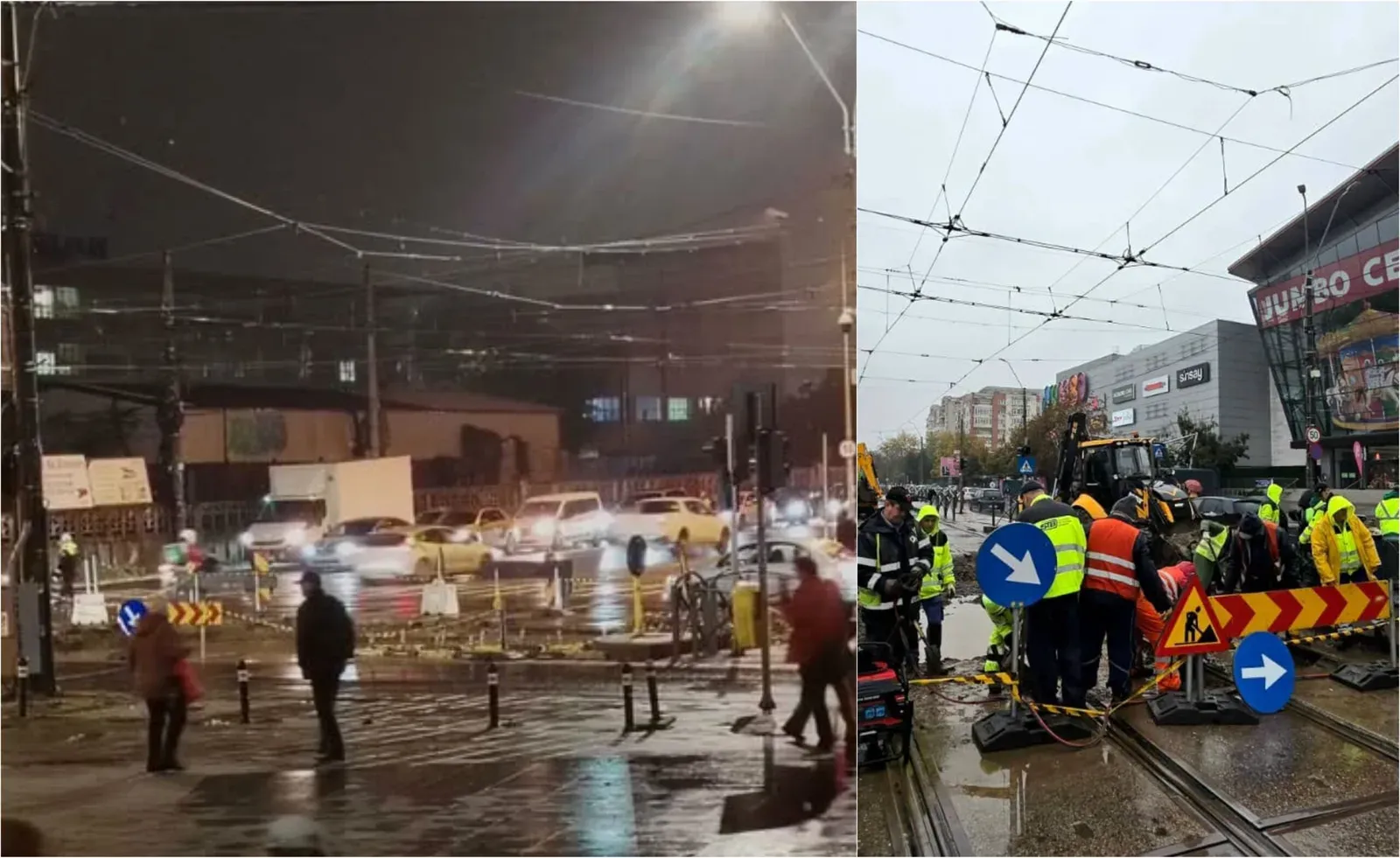 Lucrări la șinele de tramvai din intersecția Calea Rahovei cu Șoseaua Progresului: trasee deviate și călători luați prin surprindere