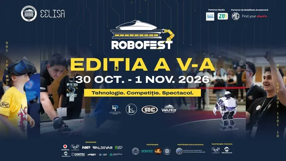 ROBOFEST revine la Politehnica București: peste 260 de echipe din 34 de țări intră în competiție